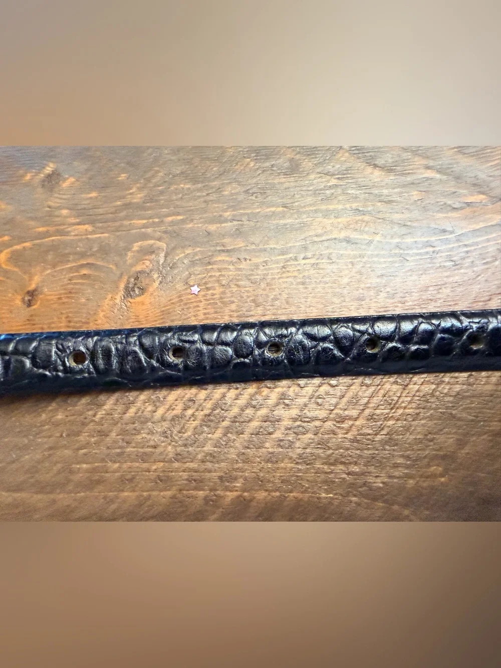 Title:Banana Republic Crocodile Embossed Black Leather Belt Size S EUC Flawless